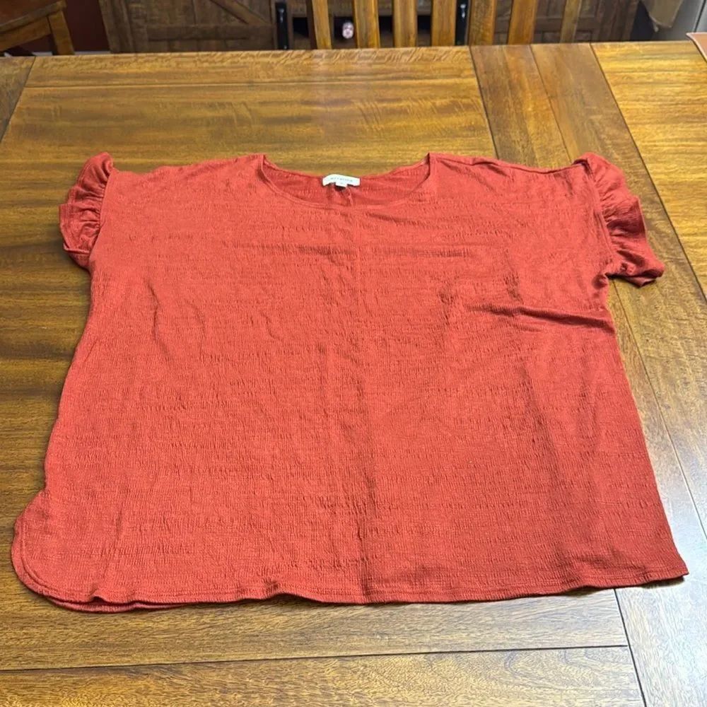 Max Studio Ruffle Sleeve T Shirt Size 1X